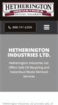 Mobile Screenshot of hetheringtonindustries.ca